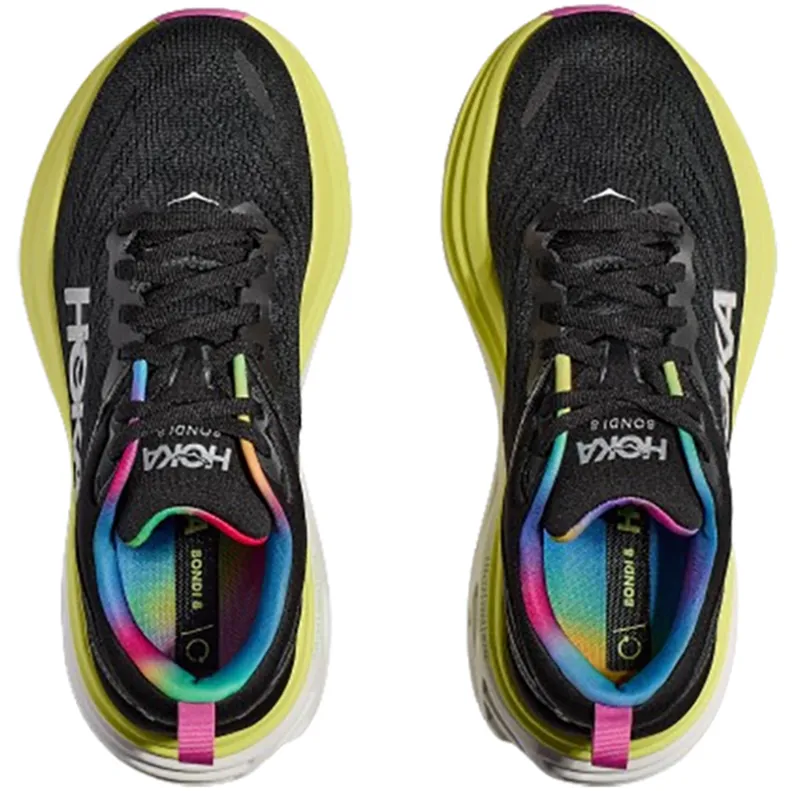 Hoka One One Men's Bondi 8 Running Shoes Black/Citrus Glow-4